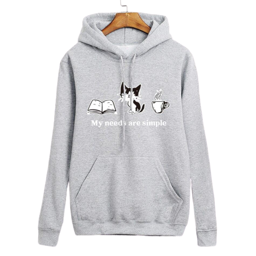 Sweatshirt "La Vie Est Meilleure Avec Un Chat" - Motif Humour Chat Pour Fille, Ado, Femme - Cadeau Fan De Chats, Coton Doux, Coupe Classique - 12