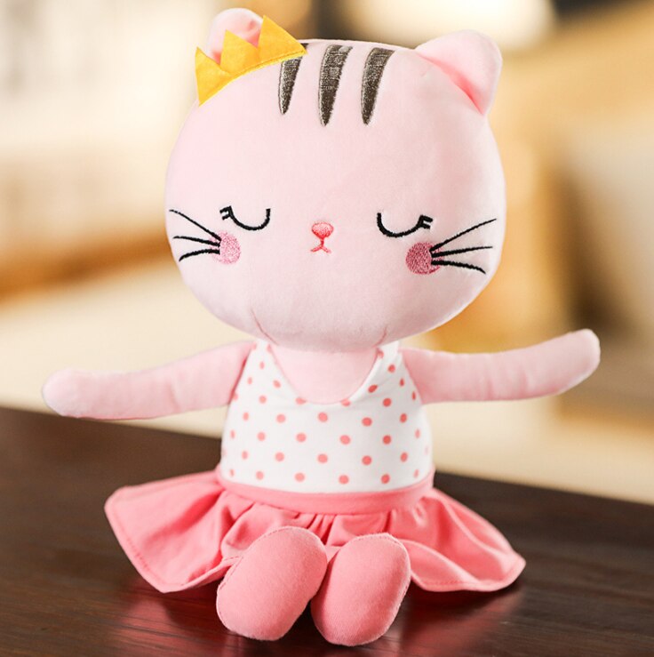Jolijou - Poupée en Tissu Danseuse - Lily-Rose - Boite Cadeau - 36 Cm - Doudou Rose et Blanc - Tutu en Tulle à Petits Pois et Rubans - Idée Cadeau
