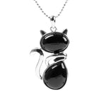 Pendentif Chat Agate (Noir)