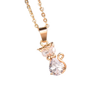 Pendentif Chat Cristaux