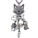 Pendentif Chat Noir et Blanc