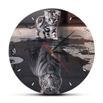 Horloge Chat Tigre Blanc