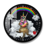 Horloge Chat Arc en Ciel