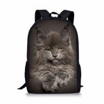 Cartable Chat Gris