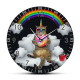 Horloge Chat Arc en Ciel