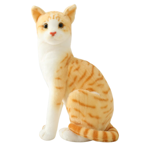 Peluche chat roux et blanc sales