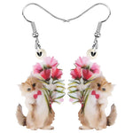 Boucles d'Oreilles Chat Romantique