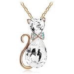 Pendentif Chat Coeur Diamant