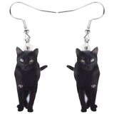 Boucles d'Oreilles Chat Noir