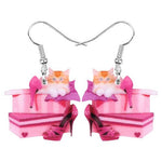 Boucles d'Oreilles Chat Cadeau Rose