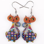 Boucles d'Oreilles Chat Assis (Orange)